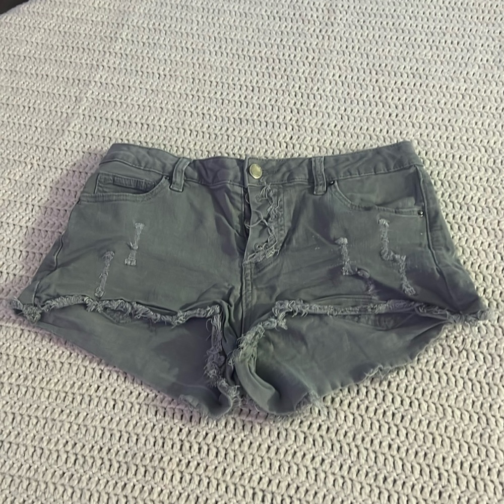 Army Green Jean Shorts